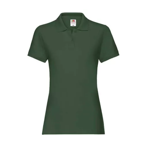 Női Galléros póló  Rövid ujjú Fruit of the Loom Premium Polo Lady-Fit   Sötétzöld   urespolo.hu
