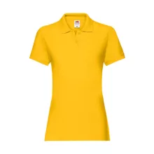 Női Galléros póló  Rövid ujjú Fruit of the Loom Premium Polo Lady-Fit   Napraforgó sárga   ures
