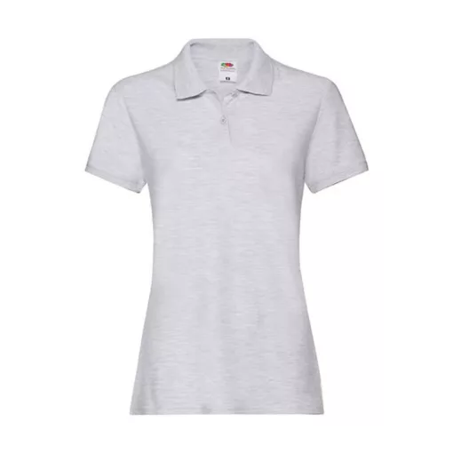 Női Galléros póló  Rövid ujjú Fruit of the Loom Premium Polo Lady-Fit   Hamuszürke   urespolo.h