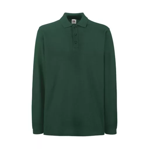 Uniszex Galléros póló  Hosszú ujjú Fruit of the Loom Premium Long Sleeve Polo   Fehér   urespol