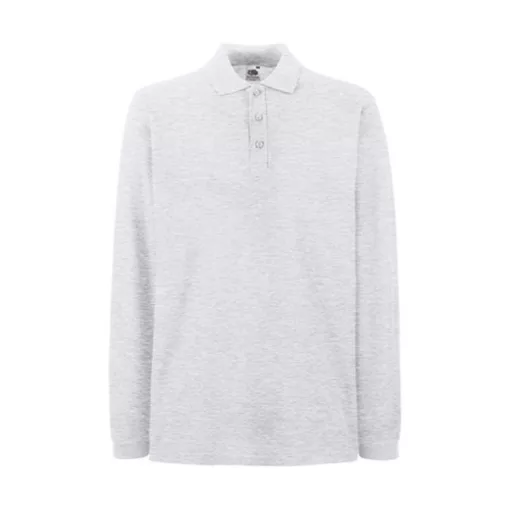 Uniszex Galléros póló  Hosszú ujjú Fruit of the Loom Premium Long Sleeve Polo   Fehér   urespol