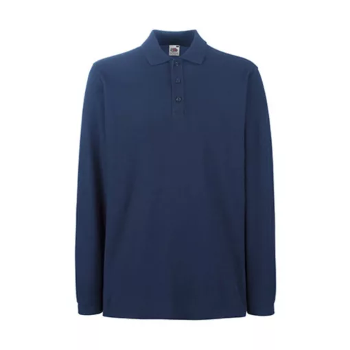 Uniszex Galléros póló  Hosszú ujjú Fruit of the Loom Premium Long Sleeve Polo   Fehér   urespol