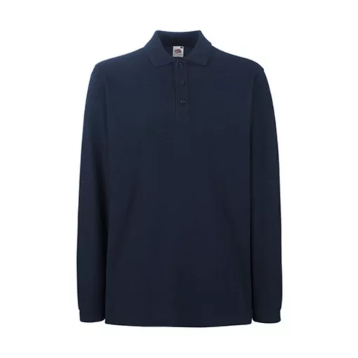 Uniszex Galléros póló  Hosszú ujjú Fruit of the Loom Premium Long Sleeve Polo   Fehér   urespol