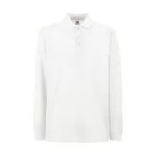 Uniszex Galléros póló  Hosszú ujjú Fruit of the Loom Premium Long Sleeve Polo   Fehér   urespol