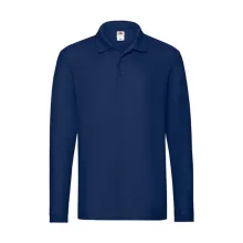 Uniszex Galléros póló  Hosszú ujjú Fruit of the Loom Premium Long Sleeve Polo   Sötétkék (navy)