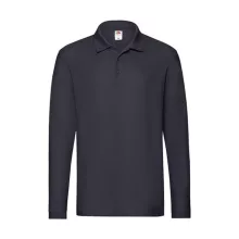 Uniszex Galléros póló  Hosszú ujjú Fruit of the Loom Premium Long Sleeve Polo   Mély sötétkék (