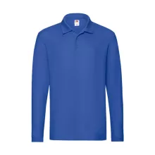 Uniszex Galléros póló  Hosszú ujjú Fruit of the Loom Premium Long Sleeve Polo   Királykék   ure