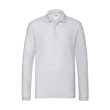 Uniszex Galléros póló  Hosszú ujjú Fruit of the Loom Premium Long Sleeve Polo   Hamuszürke   ur