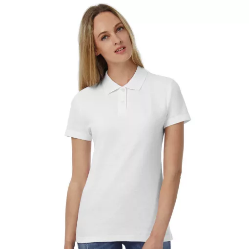 Női galléros póló  rövid ujjú B&C Ladies' Piqué Polo Shirt - PWI11   Fehér   urespolo.hu
