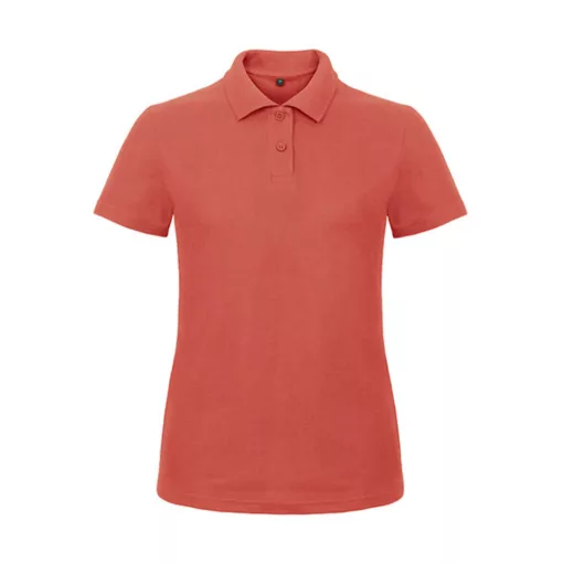 Női galléros póló  rövid ujjú B&C Ladies' Piqué Polo Shirt - PWI11   Pixel korall   urespolo.hu