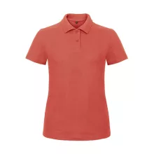 Női galléros póló  rövid ujjú B&C Ladies' Piqué Polo Shirt - PWI11   Pixel korall   urespolo.hu