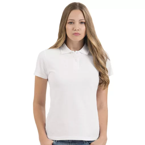 Női galléros póló  rövid ujjú B&C Ladies\' Piqué Polo Shirt - PWI11   Pixel korall   urespolo.hu