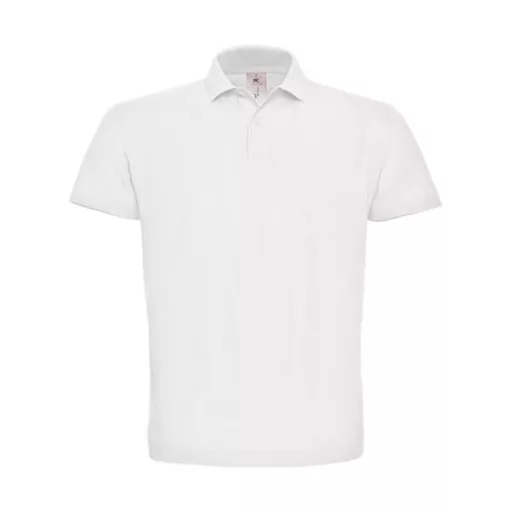 Férfi galléros póló  rövid ujjú B&C Piqué Polo Shirt - PUI10 Fehér   urespolo.hu