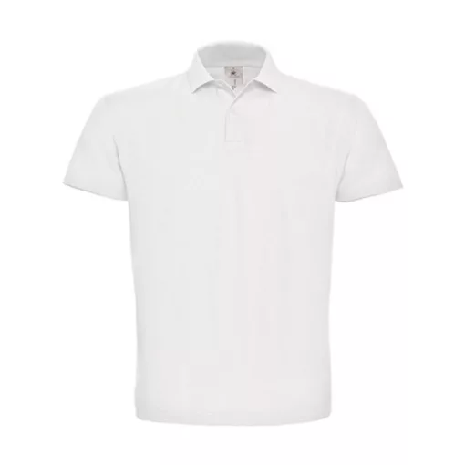 Férfi galléros póló  rövid ujjú B&C Piqué Polo Shirt - PUI10 Fehér   urespolo.hu
