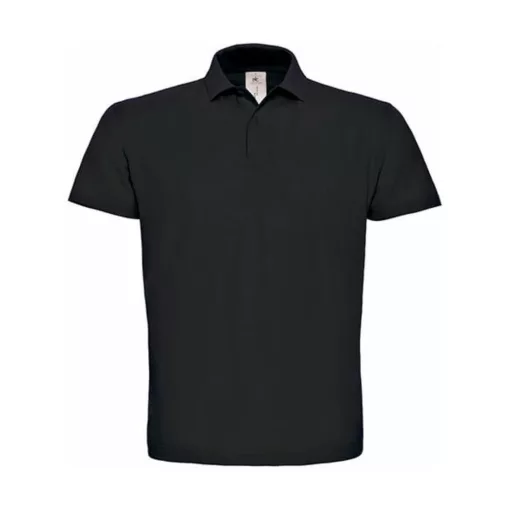 Férfi galléros póló  rövid ujjú B&C Piqué Polo Shirt - PUI10 Fekete   urespolo.hu