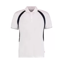 Férfi rövid ujjú galléros póló Kustom Kit Classic Fit Cooltex Riviera Polo Shirt S, Fehér/Sötét