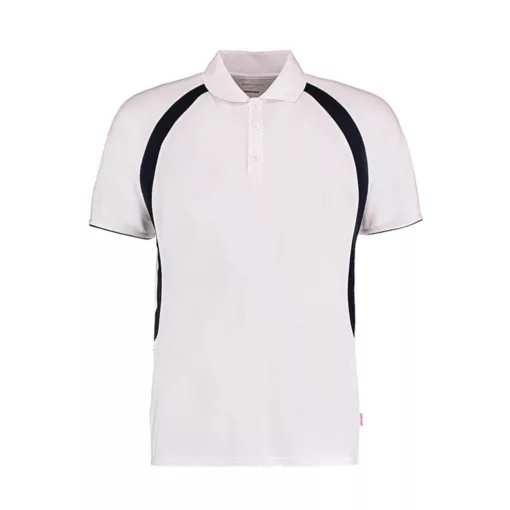 Férfi rövid ujjú galléros póló Kustom Kit Classic Fit Cooltex Riviera Polo Shirt XL, Fehér/Söté