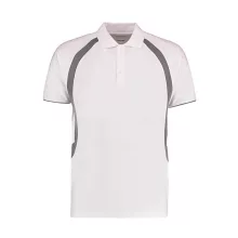 Férfi rövid ujjú galléros póló Kustom Kit Classic Fit Cooltex Riviera Polo Shirt M, Fehér/Szürk