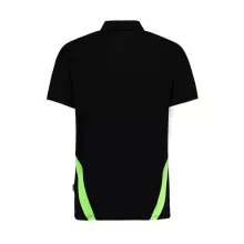 Férfi rövid ujjú galléros póló Kustom Kit Classic Fit Cooltex Riviera Polo Shirt S, Fekete/Fluo