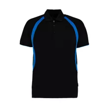 Férfi rövid ujjú galléros póló Kustom Kit Classic Fit Cooltex Riviera Polo Shirt XL, Fekete/Ele