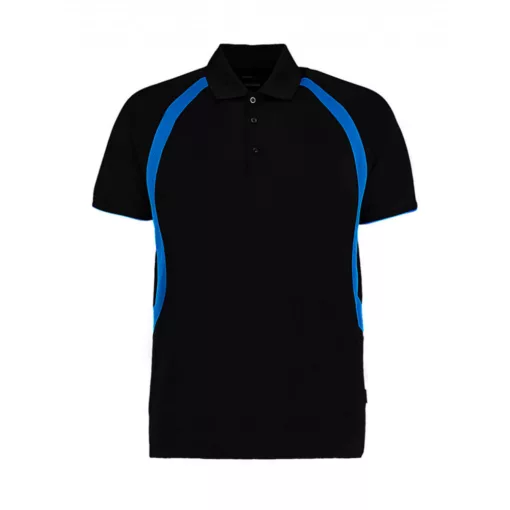 Férfi rövid ujjú galléros póló Kustom Kit Classic Fit Cooltex Riviera Polo Shirt XL, Fekete/Ele