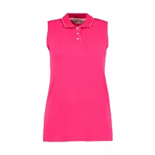 Női ujjatlan galléros póló Kustom Kit Women's Classic Fit Sleeveless Polo XL, Raspberry/Fehér