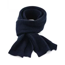 Uniszex sál Beechfield Classic Waffle Knit Scarf Egy méret, Fekete