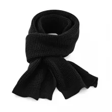 Uniszex sál Beechfield Classic Waffle Knit Scarf Egy méret, Fekete