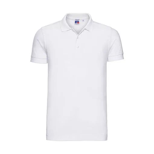 Férfi galléros póló  rövid ujjú Russell Europe Men's Stretch Polo Fehér   urespolo.hu