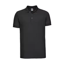 Férfi galléros póló  rövid ujjú Russell Europe Men's Stretch Polo Fekete   urespolo.hu
