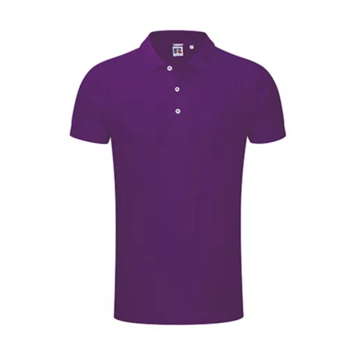 Férfi galléros póló  rövid ujjú Russell Europe Men\'s Stretch Polo Fekete   urespolo.hu