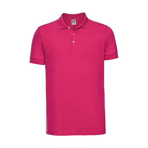 Férfi galléros póló  rövid ujjú Russell Europe Men's Stretch Polo Fuchsia   urespolo.hu