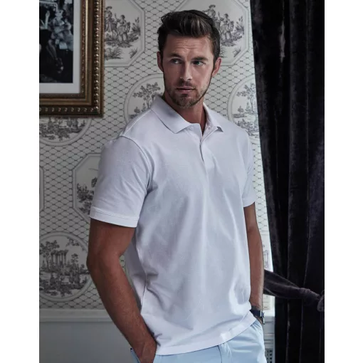Férfi galléros póló  rövid ujjú Tee Jays Heavy Polo Piqué   Fehér   urespolo.hu