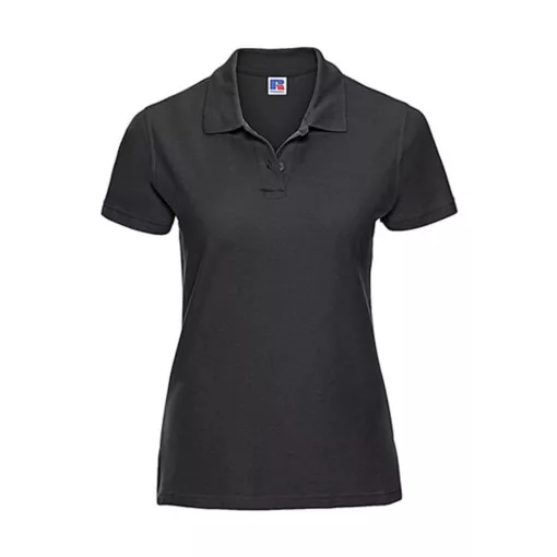 Női galléros póló  rövid ujjú Russell Europe Better Polo Ladies'   Fekete   urespolo.hu