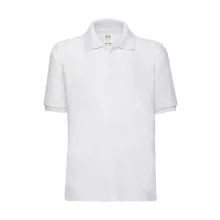 Gyerek Galléros póló  Rövid ujjú Fruit of the Loom 65/35 Polo Kids   Fehér   urespolo.hu