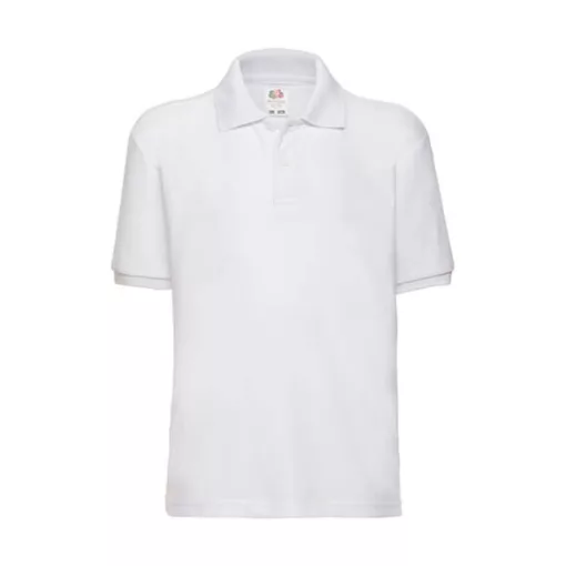 Gyerek Galléros póló  Rövid ujjú Fruit of the Loom 65/35 Polo Kids   Fehér   urespolo.hu