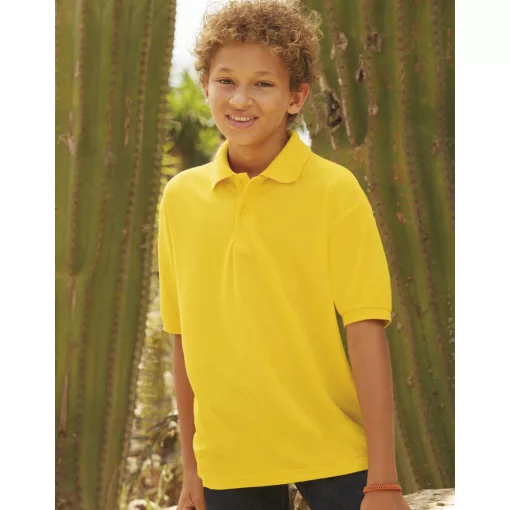 Gyerek Galléros póló  Rövid ujjú Fruit of the Loom 65/35 Polo Kids   Fehér   urespolo.hu