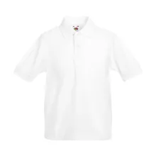Gyerek Galléros póló  Rövid ujjú Fruit of the Loom 65/35 Polo Kids   Fehér   urespolo.hu