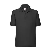 Gyerek Galléros póló  Rövid ujjú Fruit of the Loom 65/35 Polo Kids   Fekete   urespolo.hu