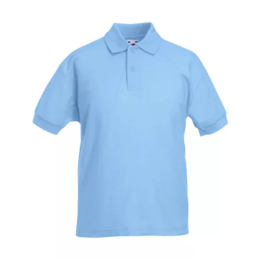 Gyerek Galléros póló  Rövid ujjú Fruit of the Loom 65/35 Polo Kids   Ég kék   urespolo.hu