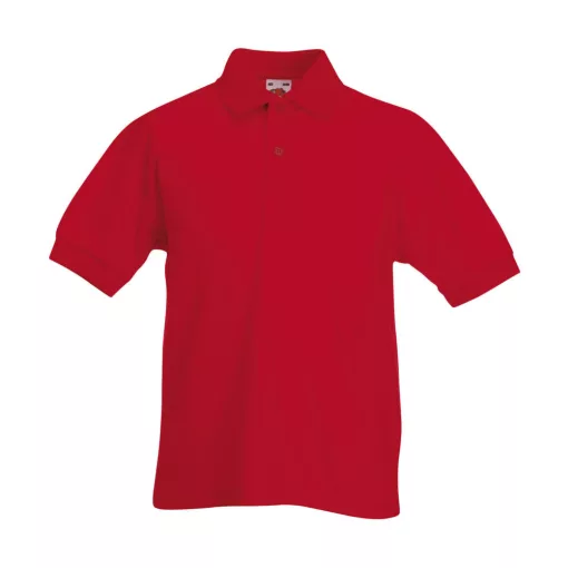 Gyerek Galléros póló  Rövid ujjú Fruit of the Loom 65/35 Polo Kids   Piros   urespolo.hu