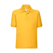 Gyerek Galléros póló  Rövid ujjú Fruit of the Loom 65/35 Polo Kids   Napraforgó sárga   urespol