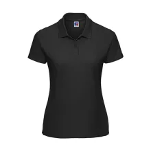Női galléros póló  rövid ujjú Russell Europe Ladies' Polo Poly-Cotton Blend   Fekete   urespolo