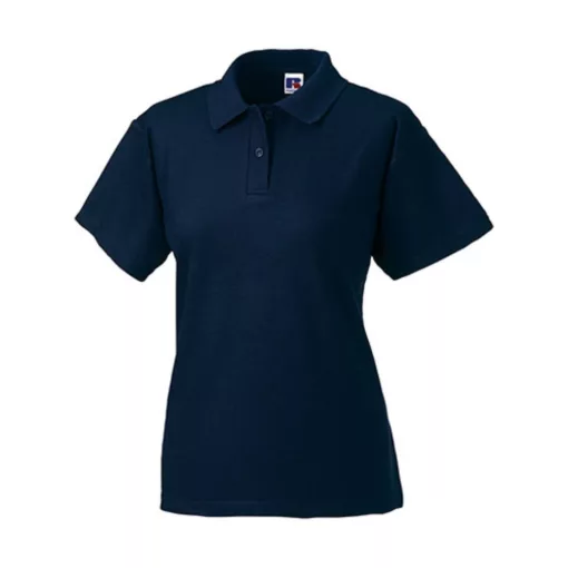 Női galléros póló  rövid ujjú Russell Europe Ladies\' Polo Poly-Cotton Blend   Fekete   urespolo