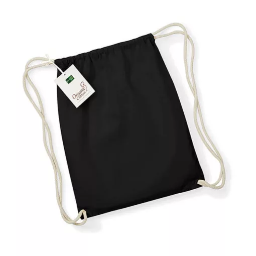 Tornazsák tornatáska  Hátizsák Westford Mill EarthAware Organic Gymsac   Fekete   urespolo.hu