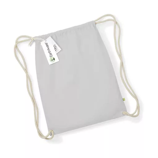 Tornazsák tornatáska  Hátizsák Westford Mill EarthAware Organic Gymsac   Világos Szürke   ures