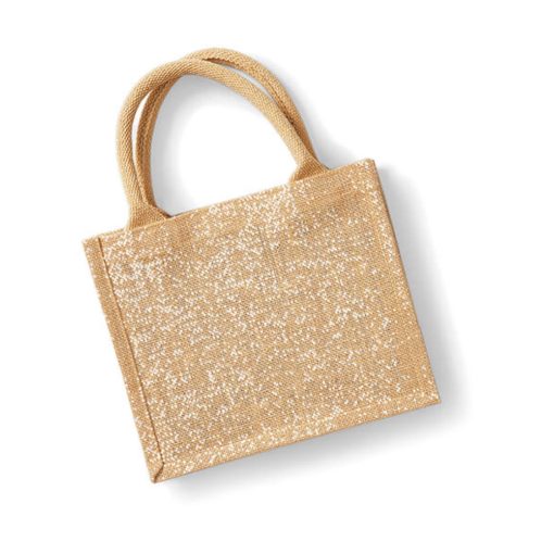 Bevásárló táska   Westford Mill Shimmer Jute Mini Gift Bag   Natural Arany   urespolo.hu