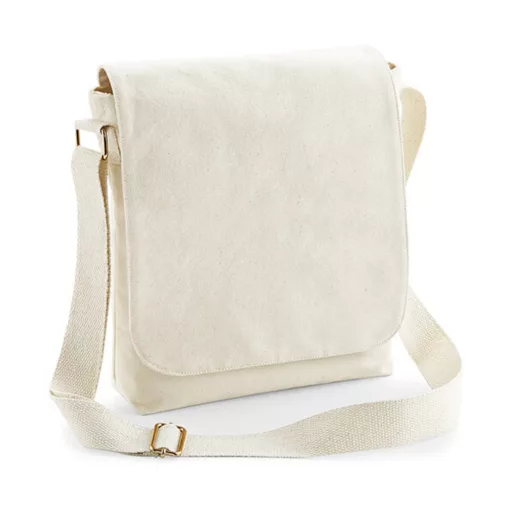 Válltáska   Westford Mill FairTrade Cotton Canvas Midi Messenger   Fekete   urespolo.hu
