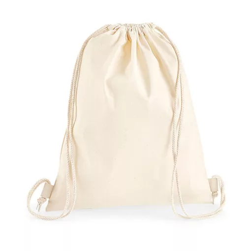 Tornazsák tornatáska  Hátizsák Westford Mill Premium Cotton Gymsac   Naturál   urespolo.hu