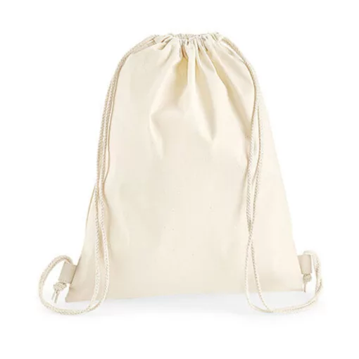 Tornazsák tornatáska  Hátizsák Westford Mill Premium Cotton Gymsac   Fekete   urespolo.hu